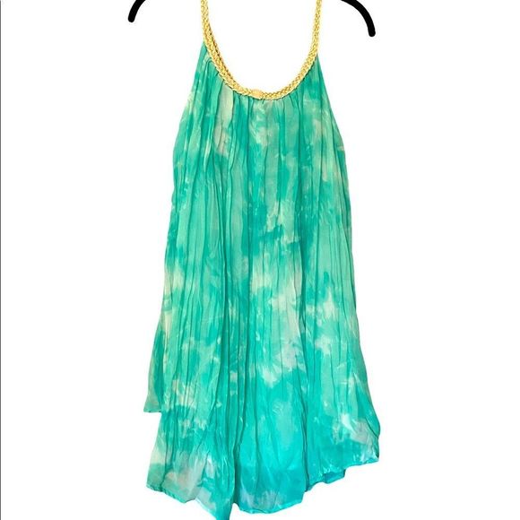 Dresses & Skirts - Tye Dye Blue/ Green with White Summer Dress Size S Small